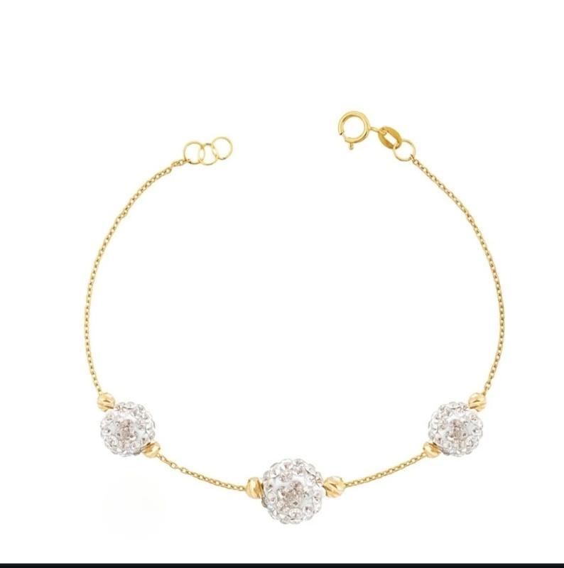 دستبند زنانه طلا ۱۸ عیار دستبند سواروسکی گالری کاژه گلد