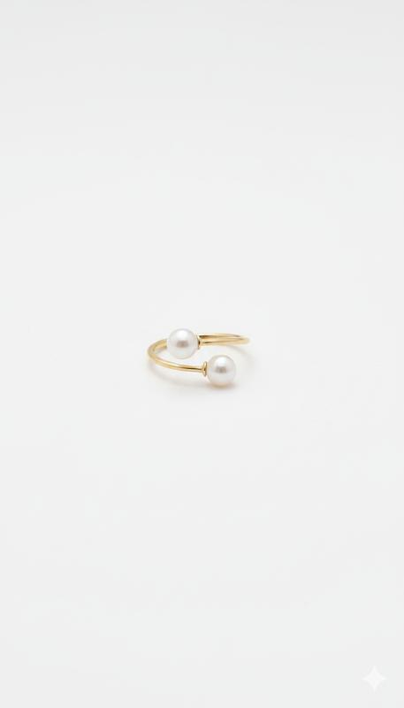 انگشتر زنانه طلا ۱۸ عیار انگشتر مروارید گالری کاژه گلد