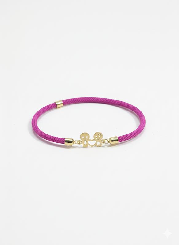 دستبند بچگانه طلا ۱۸ عیار پلاک لیزری آدمک گالری کاژه گلد