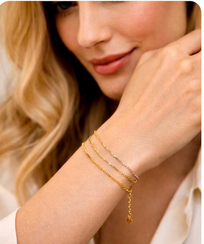 دستبند طلا ۱۸ عیار دستبند اماراتی سه زنجیر گالری نیک گلد