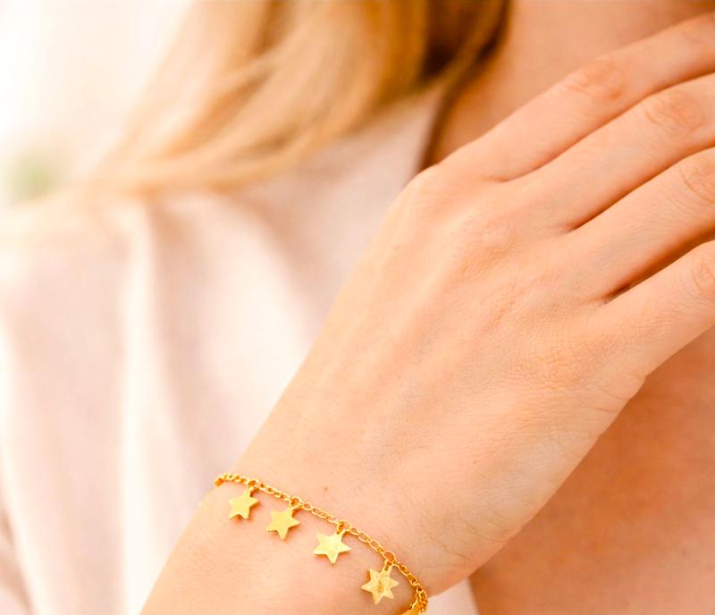 دستبند طلا ۱۸ عیار دستبند اماراتی ستاره های هالیوودی گالری نیک گلد