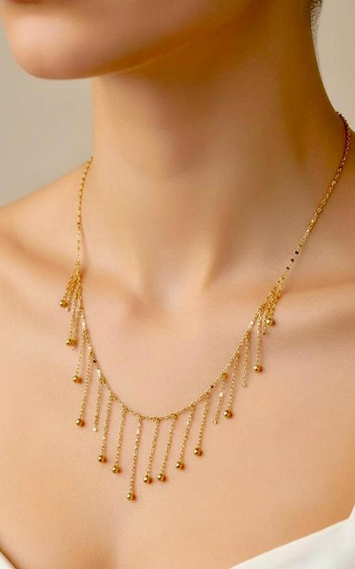 گردنبند طلا ۱۸ عیار سینه ریز اماراتی گالری نیک گلد