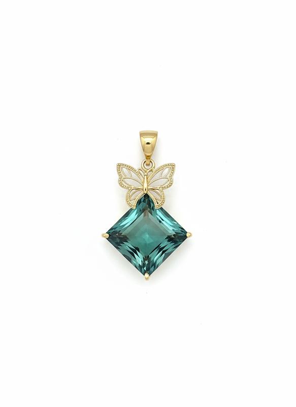 آویز زنانه طلا ۱۸ عیار مدال swarovski گالری طلای سید محمد رضا فاطمیان