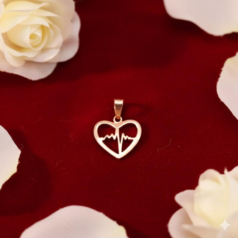 آویز زنانه طلا ۱۸ عیار ضربان قلب گالری شمش طلا