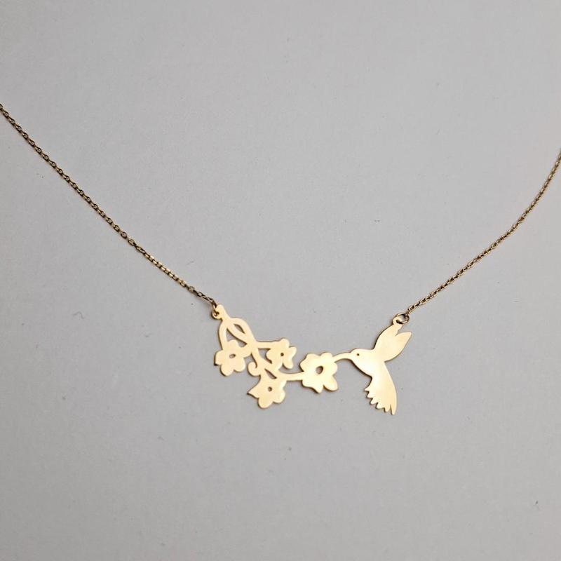 گردنبند زنانه طلا ۱۸ عیار پرنده و شاخه درخت گالری زربام