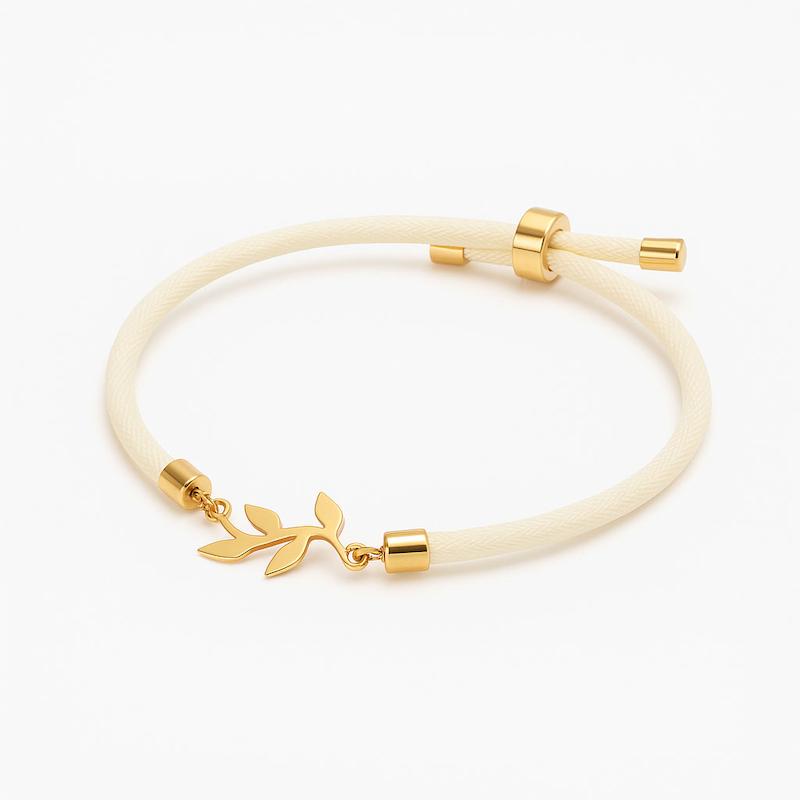 دستبند طلا ۱۸ عیار برگ مدوپد