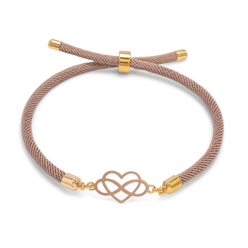 دستبند طلا ۱۸ عیار قلب و بی نهایت مدوپد