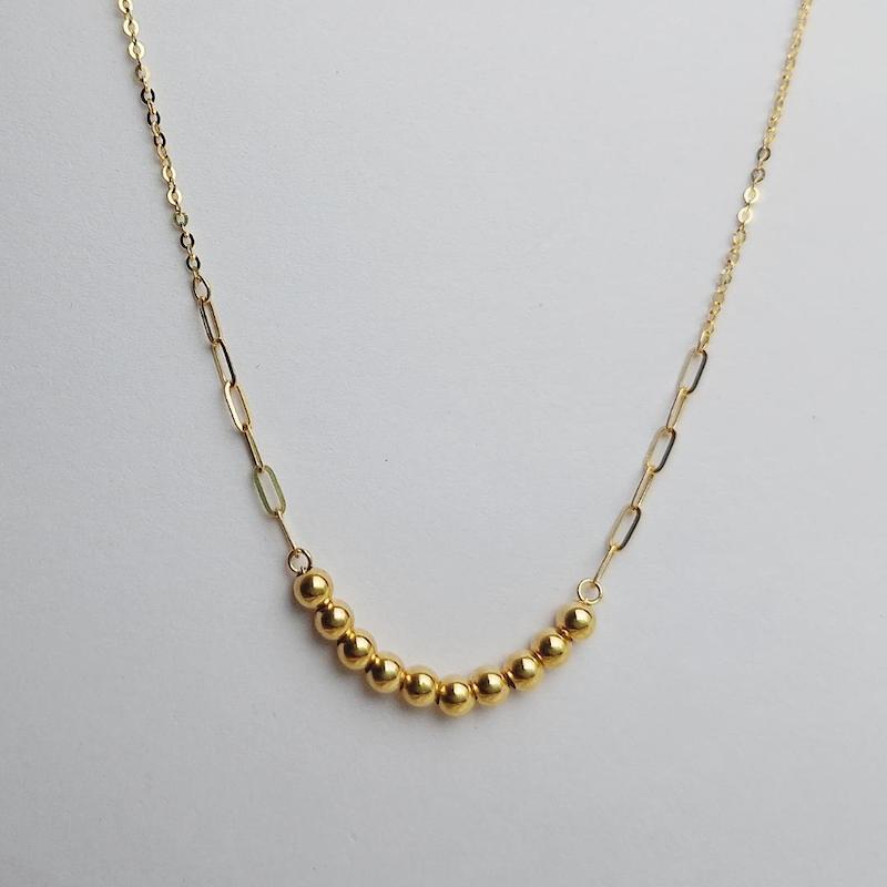 گردنبند زنانه طلا ۱۸ عیار گوی ۲ گالری زربام