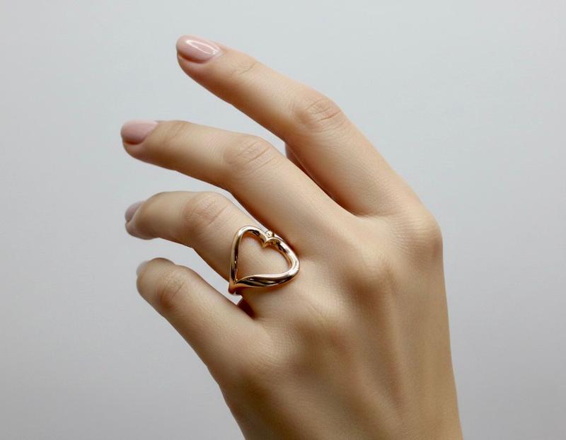 انگشتر طلا ۱۸ عیار انگشتر اماراتی قلب بزرگ گالری نیک گلد