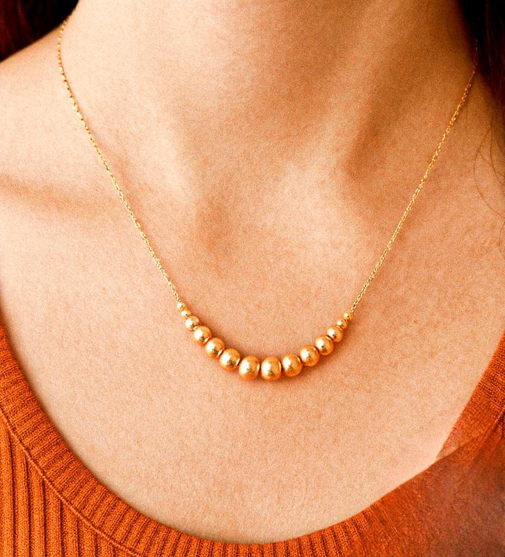 گردنبند طلا ۱۸ عیار گردنبند اماراتی گوی شانس گالری نیک گلد