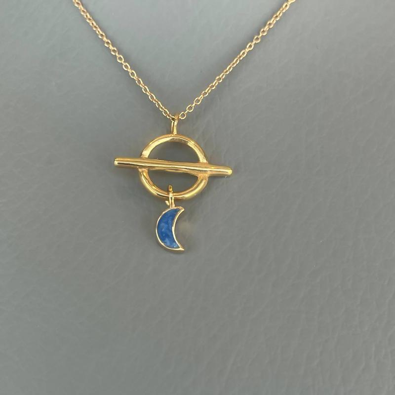 گردنبند زنانه طلا ۱۸ عیار گردنبند قفل Tماه گالری رخساره