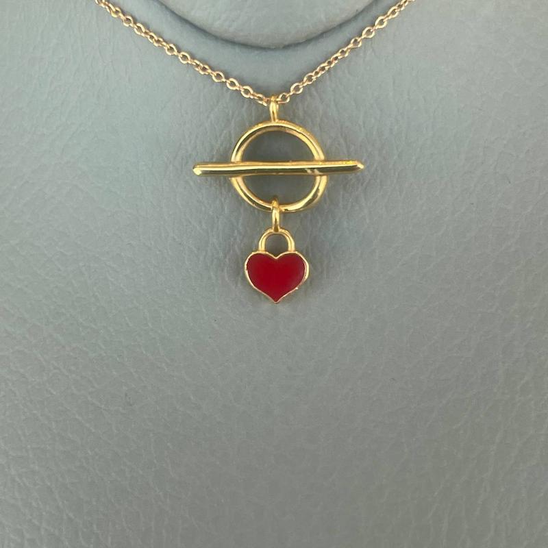 گردنبند زنانه طلا ۱۸ عیار گردنبند قفل Tقلب گالری رخساره