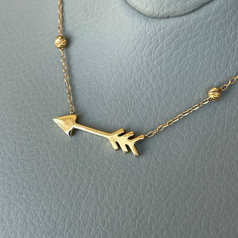 گردنبند زنانه طلا ۱۸ عیار گردنبند تیر گالری رخساره