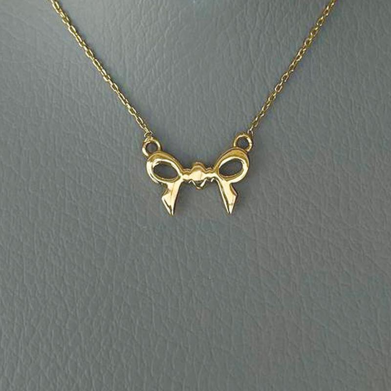 گردنبند زنانه طلا ۱۸ عیار گردنبند پاپیون گالری رخساره