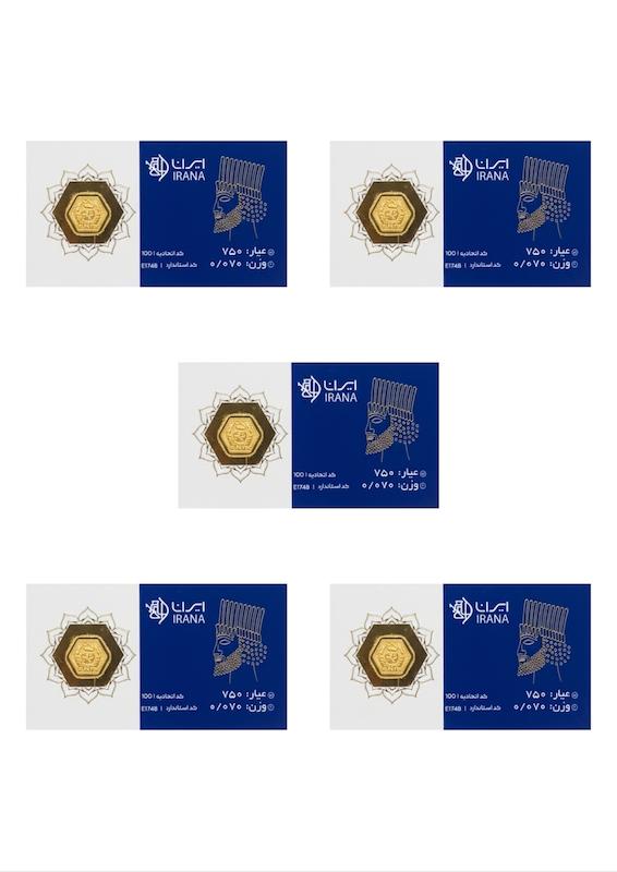 سکه زنانه طلا ۱۸ عیار پک ۵تایی پارسیان ایران گالری طلای شفیع