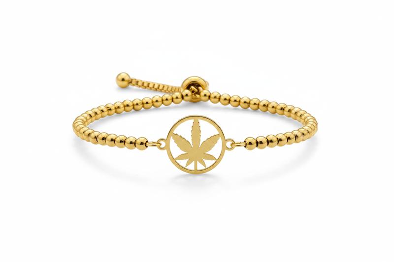 دستبند زنانه طلا ۱۸ عیار دستبند پلاک لیزری با زنجیر آسانسوری استیل گالری کاژه گلد