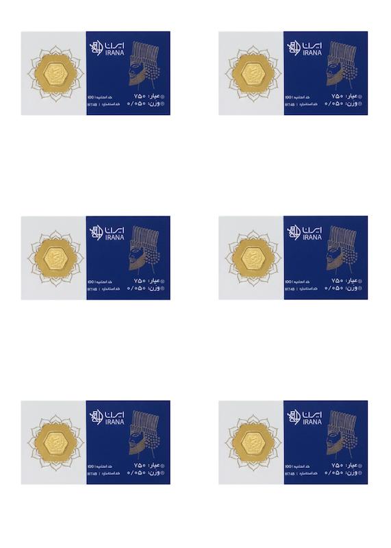 سکه زنانه طلا ۱۸ عیار پک ۶تایی پارسیان ایران گالری طلای شفیع