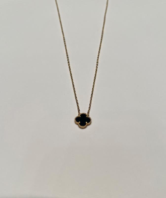 گردنبند زنانه طلا ۱۸ عیار ونکلیف مشکی گالری رخساره