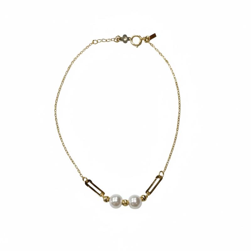 دستبند زنانه طلا ۱۸ عیار دستبند مروارید جواهری اشتری