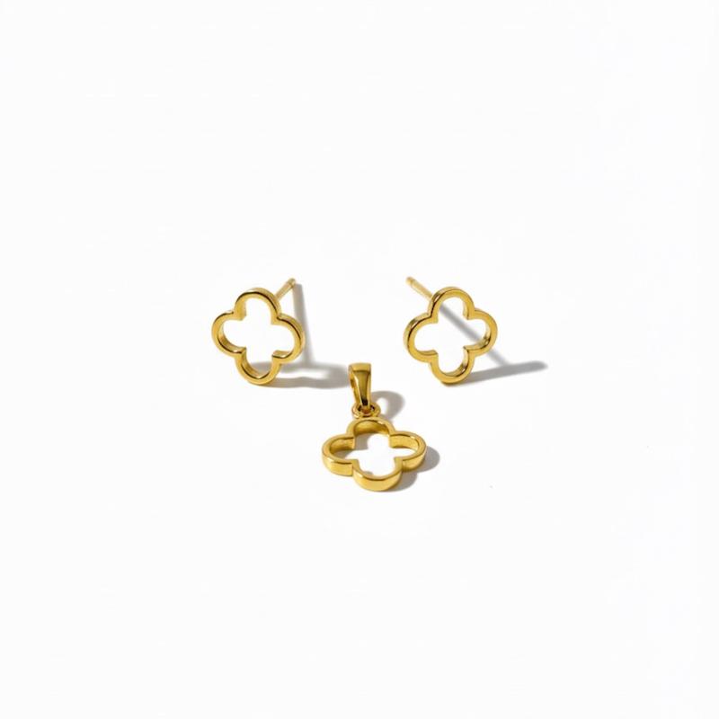 سرویس زنانه طلا ۱۸ عیار نیم ست ونکلیف کد 514 جواهری اشتری