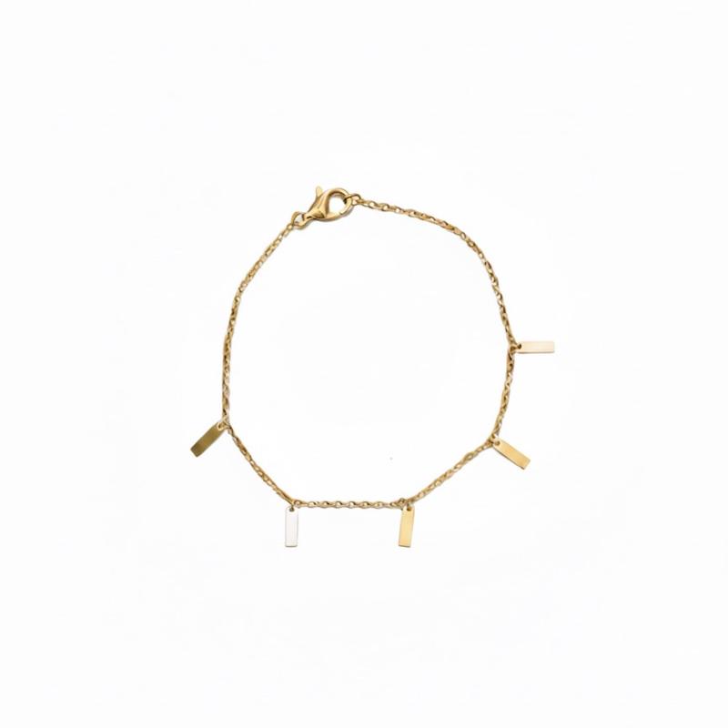 دستبند زنانه طلا ۱۸ عیار دستبند مستطیل کد ۵۰۴ جواهری اشتری