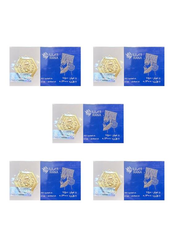 سکه زنانه طلا ۱۸ عیار پک ۵تایی پارسیان ایران گالری طلای شفیع
