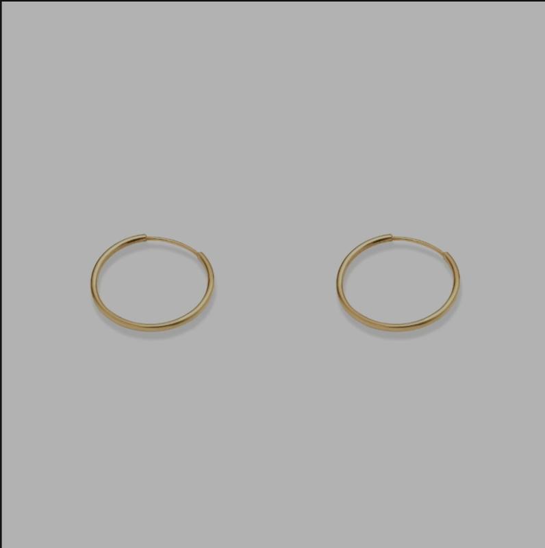 گوشواره بچگانه طلا ۱۸ عیار گوشواره حلقه ی ساده کوچیک گالری کاژه گلد