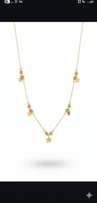 گردنبند زنانه طلا ۱۸ عیار گردنبند وارداتی گل گالری کاژه گلد