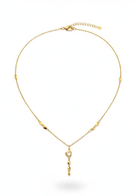 گردنبند زنانه طلا ۱۸ عیار گردنبند کرواتی قلب گالری کاژه گلد
