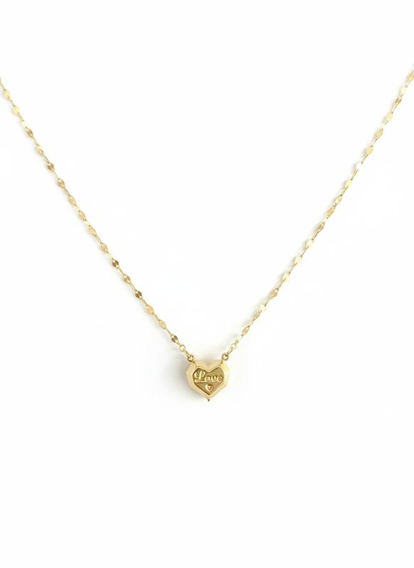 گردنبند زنانه طلا ۱۸ عیار گردنبند قلب love گالری کاژه گلد