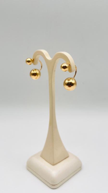 گوشواره زنانه طلا ۱۸ عیار گوشواره پیرسینگی گوی طلا گالری هورا گلد