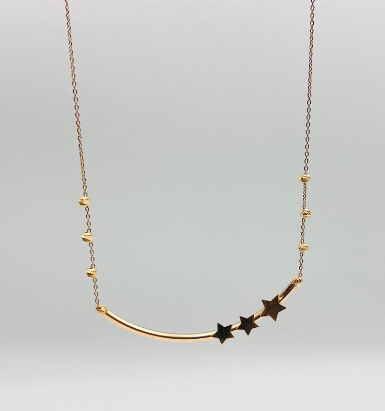 گردنبند زنانه طلا ۱۸ عیار گردنبند مینیمال ستاره ای طلا گالری هورا گلد