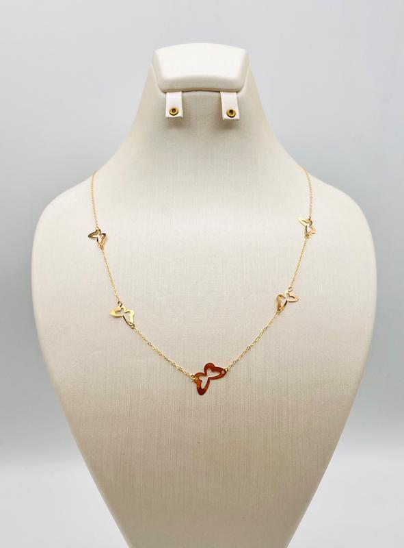 گردنبند زنانه طلا ۱۸ عیار گردنبند مینیمال لیزری نمادار طلا پروانه گالری هورا گلد