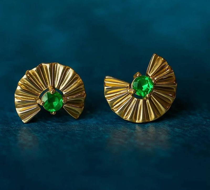 گوشواره زنانه طلا ۱۸ عیار گوشواره باد بزنی گالری رخساره