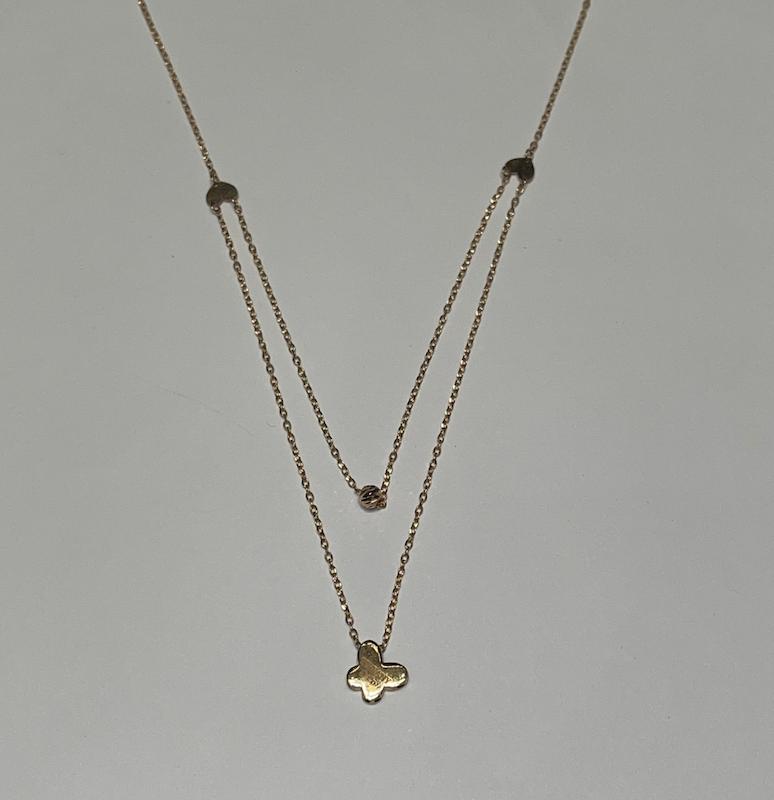 گردنبند زنانه طلا ۱۸ عیار گردنبند پروانه تیفانی گالری رخساره