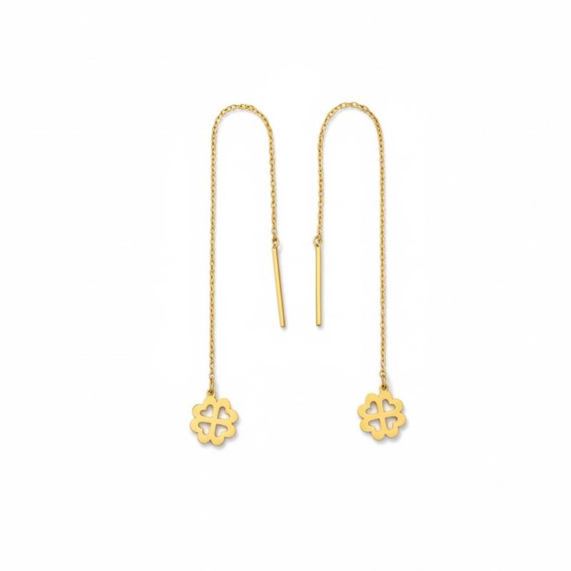 گوشواره زنانه طلا ۱۸ عیار گوشواره بخیه ای کد 506 جواهری اشتری