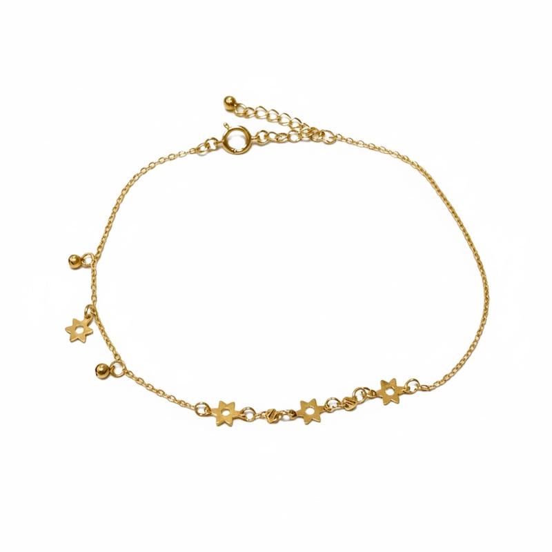 دستبند زنانه طلا ۱۸ عیار دستبند گوی و ستاره کد 496 جواهری اشتری