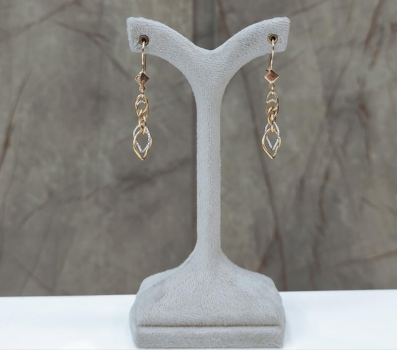 گوشواره زنانه طلا ۱۸ عیار عصایی گالری دنیا