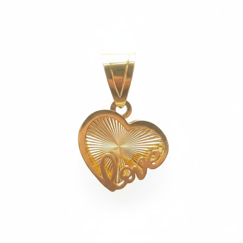 آویز زنانه طلا ۱۸ عیار قلب لاو سه بعدی گالری شمش طلا
