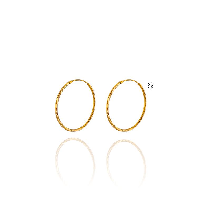 گوشواره زنانه طلا ۱۸ عیار گوشواره طلا حلقه ای تراش گالــری طلا رابــونـل