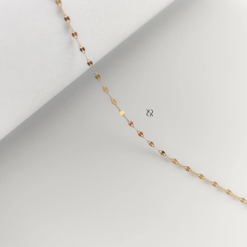 زنجیر زنانه طلا ۱۸ عیار زنجیر طلا طرح پولکی  اکسترا گالــری طلا رابــونـل