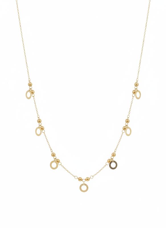 گردنبند زنانه طلا ۱۸ عیار گردنبند وارداتی گوی و پولک گالری کاژه گلد