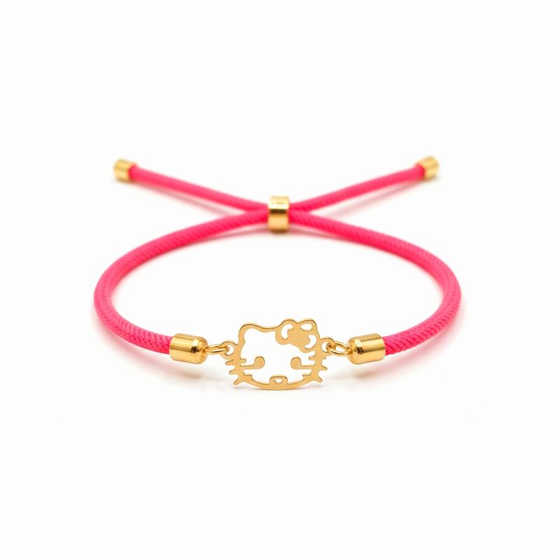 دستبند بچگانه طلا ۱۸ عیار کیتی دخترانه گالری شمش طلا