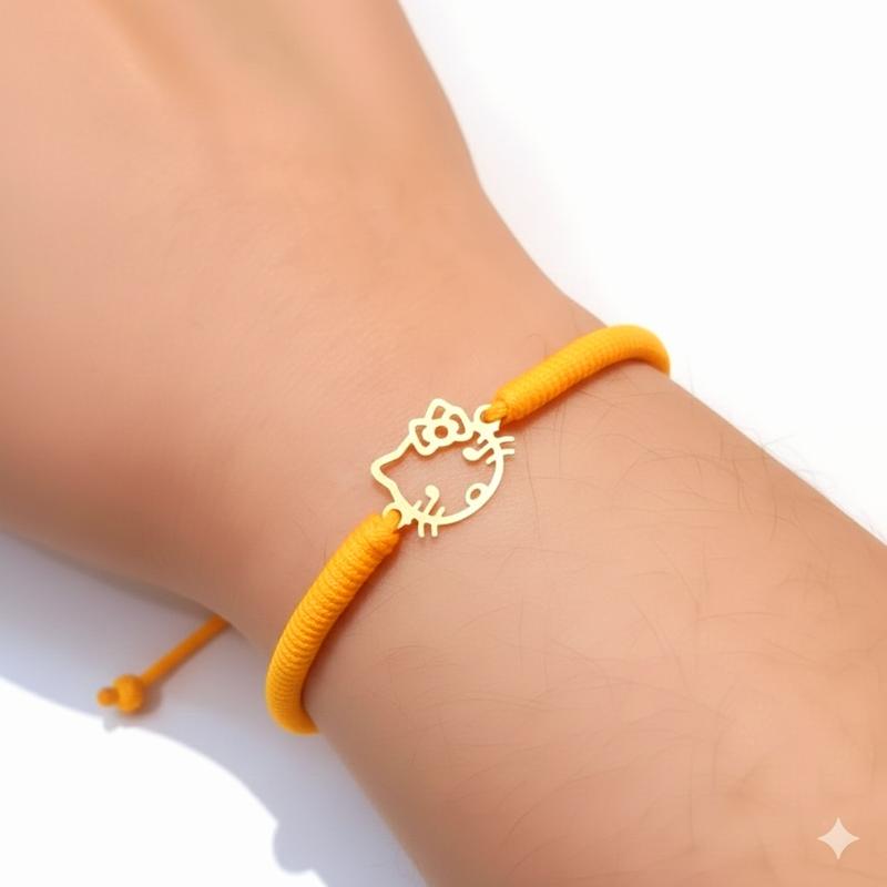 دستبند بچگانه طلا ۱۸ عیار هلو کیتی دخترانه گالری شمش طلا