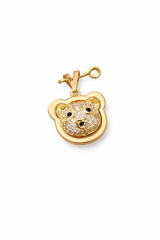 آویز زنانه طلا ۱۸ عیار سوارفسکی تدی گالری مینا‌جان