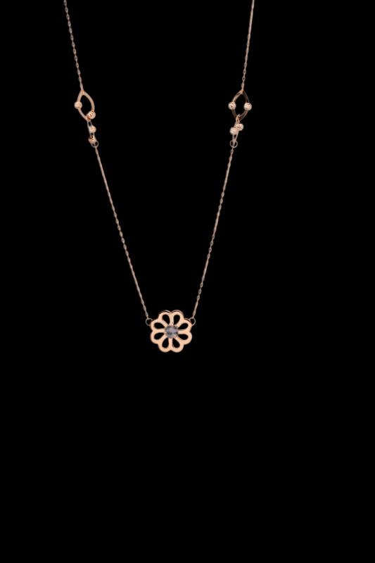 گردنبند زنانه طلا ۱۸ عیار گل راموگلد