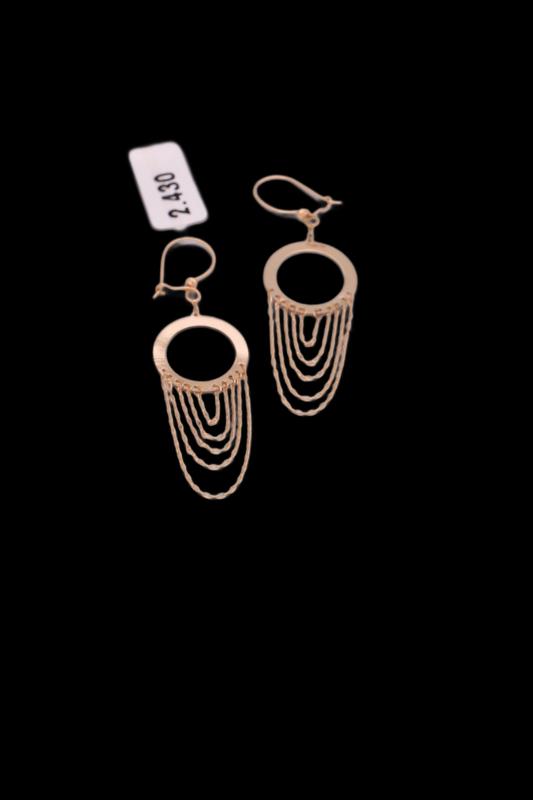 گوشواره زنانه طلا ۱۸ عیار دایره راموگلد