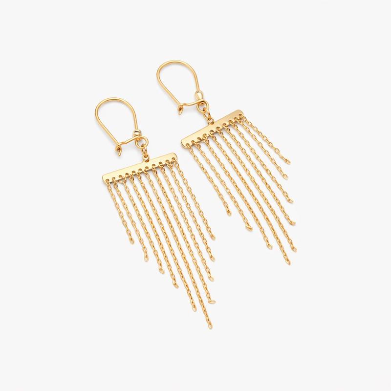 گوشواره زنانه طلا ۱۸ عیار آویزدار راموگلد