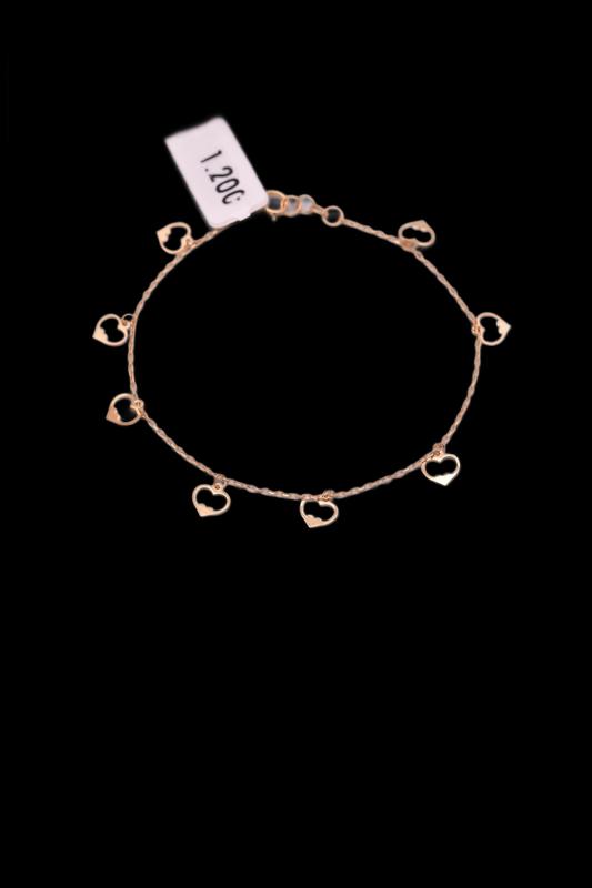 دستبند زنانه طلا ۱۸ عیار قلب راموگلد