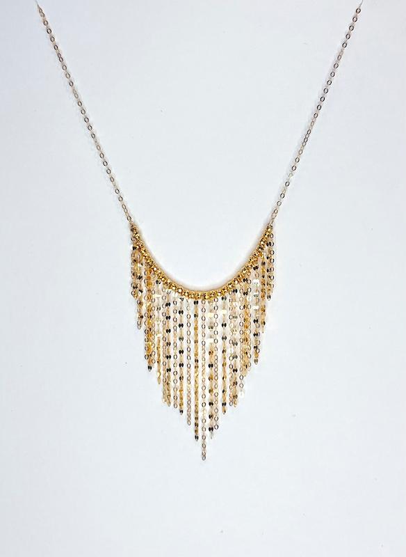 گردنبند زنانه طلا ۱۸ عیار گردنبند آبشاری هرمی طلای نیاکی